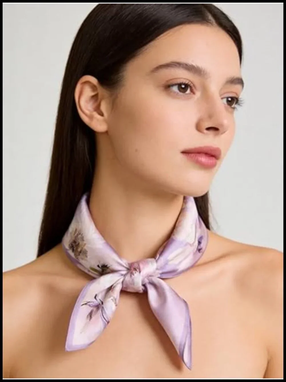 100% Mulberry Silk Lightweight Square Scarf - Digital Print, Gift Box